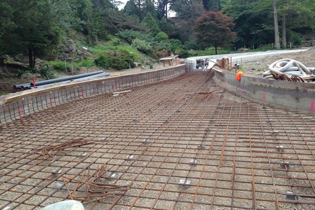 Royal Botanic Gardens - Reinforcing steel placement in progress for final placement phase